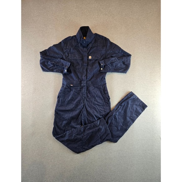 Carhartt Pants - Carhartt Coveralls Womens Small Short Navy Flame-Resistant Rugged Flex Twill FR